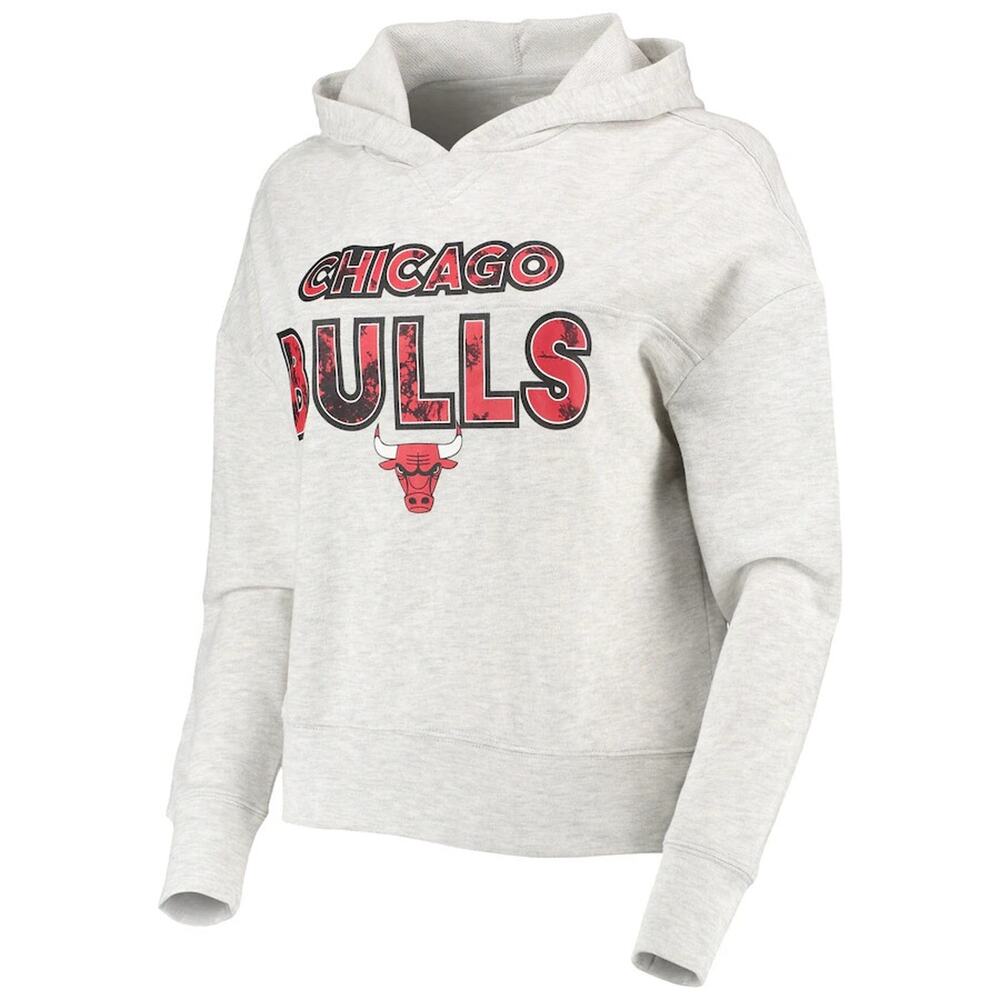 Chicago Bulls Sweater Women XL Cream Long Sleeve Pullover Hoodie Sweatshirt New